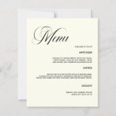Carte menu mariage classique dîner ivoire (Devant)