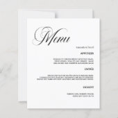 Carte menu mariage classique pour le dîner (Devant)