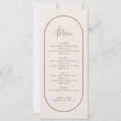 Carte menu Mariage Cream Terracotta Geo Double Arc (Devant)