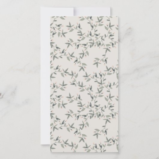 Carte menu Mariage Cute Dusky Deer Floral Crest (Dos)