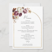 Carte Menu Mariage de automne photo florale Bourgo (Devant)