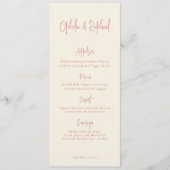 Carte menu Mariage de la crème photo Boho Script (Devant)