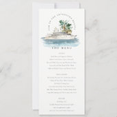 Carte menu Mariage Dusky Cruise Ship Palm Seascape (Devant)