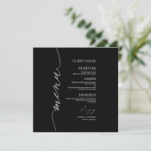 Carte menu mariage Faux Parties scintillant Argent (Debout devant)