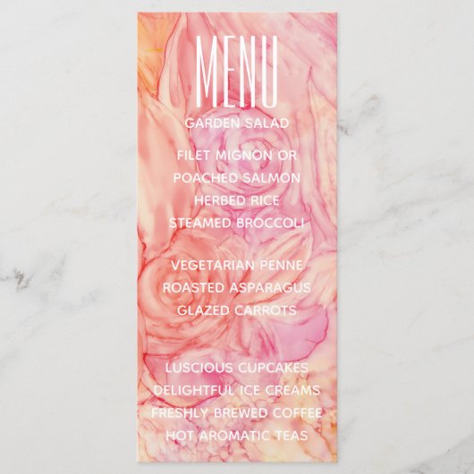 Carte Menu mariage Fleurs fraîches (Devant)