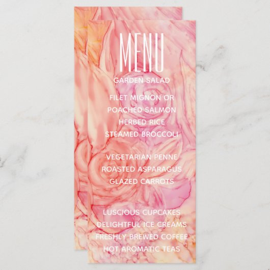 Carte Menu mariage Fleurs fraîches (Devant / Derrière)