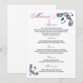 Carte menu Mariage Floral (Devant / Derrière)
