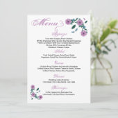 Carte menu Mariage Floral (Debout devant)