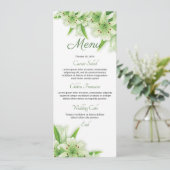 Carte menu Mariage Floral (Debout devant)