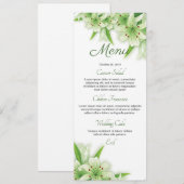 Carte menu Mariage Floral (Devant / Derrière)