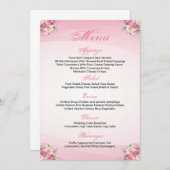 Carte menu Mariage Floral (Devant / Derrière)