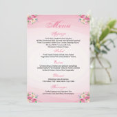 Carte menu Mariage Floral (Debout devant)