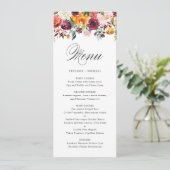 Carte menu Mariage Floral (Debout devant)