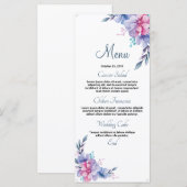 Carte menu Mariage Floral (Devant / Derrière)