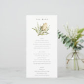 Carte menu Mariage Floral Banksia Floral mignonne (Debout devant)
