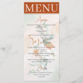 Carte menu Mariage Floral Terracotta (Devant)