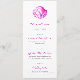 Carte menu Mariage Fuscia Sea Shell