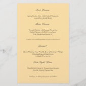 Carte menu Mariage Jaune Couple Chat (Dos)