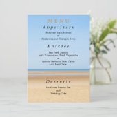 Carte Menu Mariage Plage (Debout devant)