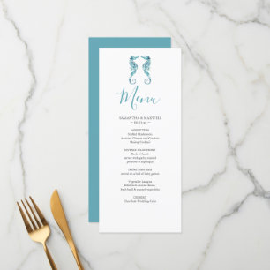 Carte Menu Mariage Plage customisée