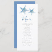 Carte Menu Mariage Plage customisée (Devant / Derrière)