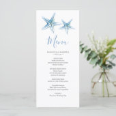 Carte Menu Mariage Plage customisée (Debout devant)