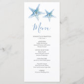 Carte Menu Mariage Plage customisée (Devant)