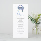 Carte Menu Mariage Plage customisée (Debout devant)