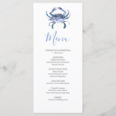Carte Menu Mariage Plage customisée (Devant)