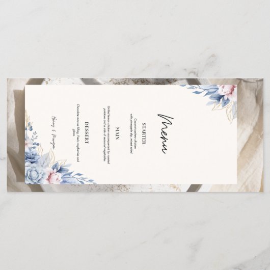 carte menu mariage plat menu (Dos)