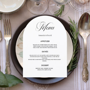 Carte menu mariage pour le dîner