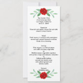 Carte menu Mariage Red Floral Greenery Foliage (Devant)