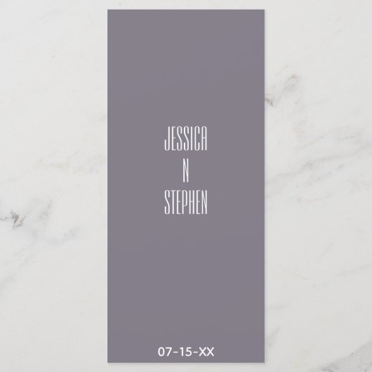 Carte menu mariage Turquoise et Lavande (Dos)