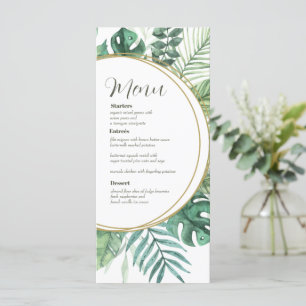 Carte menu Mariage Watercolor Greenery Wreath