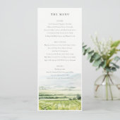 Carte menu Mariage Watercolor Vineyard Landcape (Debout devant)