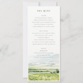 Carte menu Mariage Watercolor Vineyard Landcape (Devant)