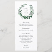 Carte menu Mariage Wild Forest (Devant)
