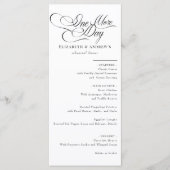 Carte Menu | Menu du dîner de répétition Mariage (Devant)