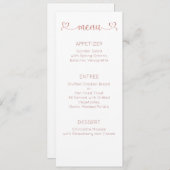 Carte Menu, Menu Mariage, Dîner, Déjeuner (Devant / Derrière)