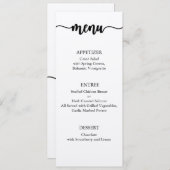 Carte Menu, Menu Mariage, Dîner, Déjeuner (Devant / Derrière)