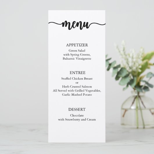 Carte Menu, Menu Mariage, Dîner, Déjeuner (Debout devant)