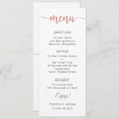 Carte Menu, Menu Mariage, Dîner, Déjeuner (Devant / Derrière)