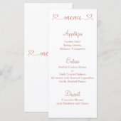 Carte Menu, Menu Mariage, Menu Dîner (Devant / Derrière)