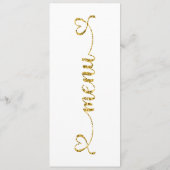 Carte Menu, Menu Mariage, Menu Dîner (Dos)