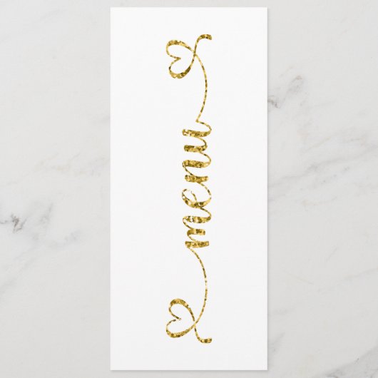 Carte Menu, Menu Mariage, Menu Dîner (Dos)