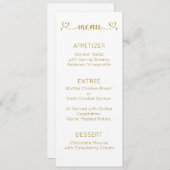 Carte Menu, Menu Mariage, Menu Dîner (Devant / Derrière)