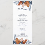 Carte menu Monstera bleu minuit (Devant)