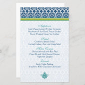 Carte menu Navy Blue Green Turquoise Damas (Devant / Derrière)