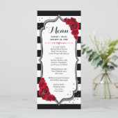 Carte Menu - Noir Blanc Rouge Argent (Debout devant)