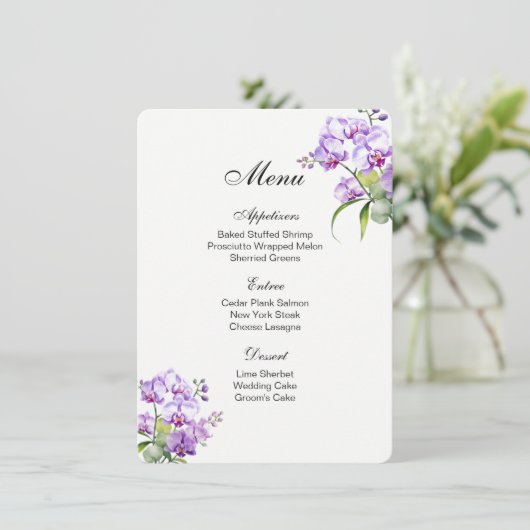 Carte menu-Orchidées (Debout devant)